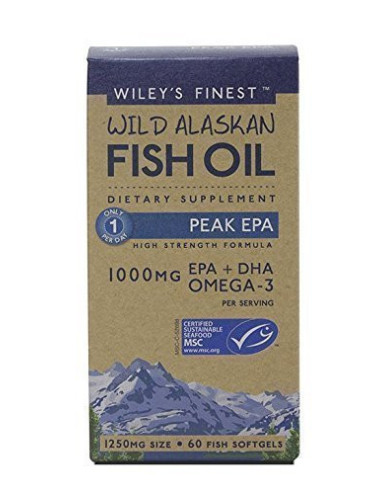 Wild Alaskan Fish Oil, Peak EPA, 1000 mg, 60 Fish Softgels