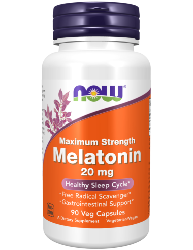 Melatonin NOW , Maximum Strength 20 mg Veg Capsules