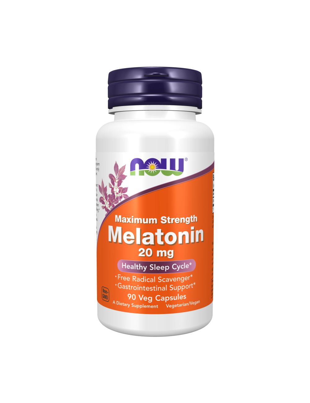 Melatonin NOW , Maximum Strength 20 mg Veg Capsules
