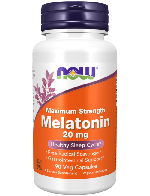 NOW Foods Melatonin 20mg Maximum Strength | Sleep Support Capsules