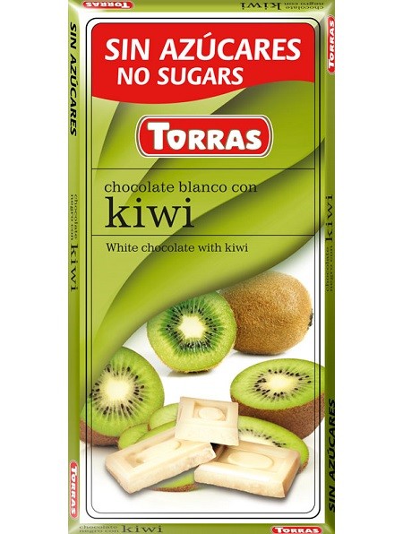 Sugar Free White Chocolate with Kiwi (75g)