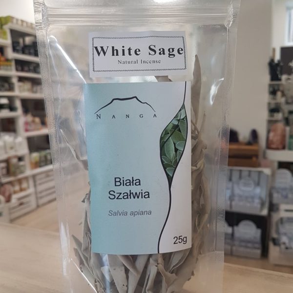 White Sage Natural Incense, Whole Leaves, 25g