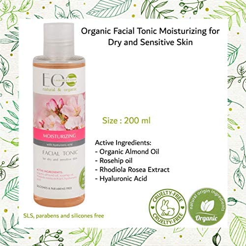 Eco Laboratorie Organic Moisturizing Facial Tonic for dry & sensitive skin 200ml