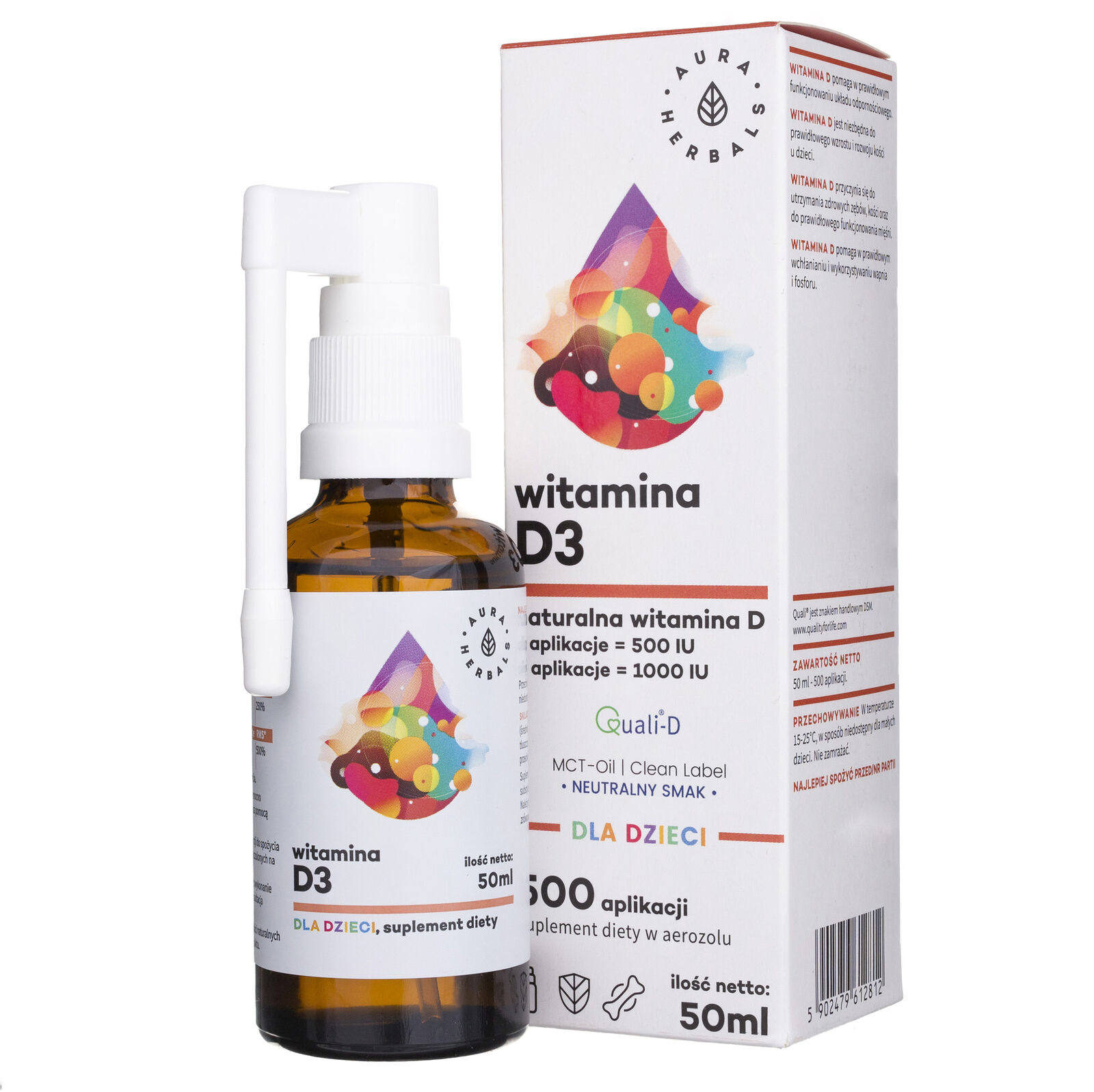 Vitamin D3 for children MCT, aerosol – 50 ml Aura Herbals