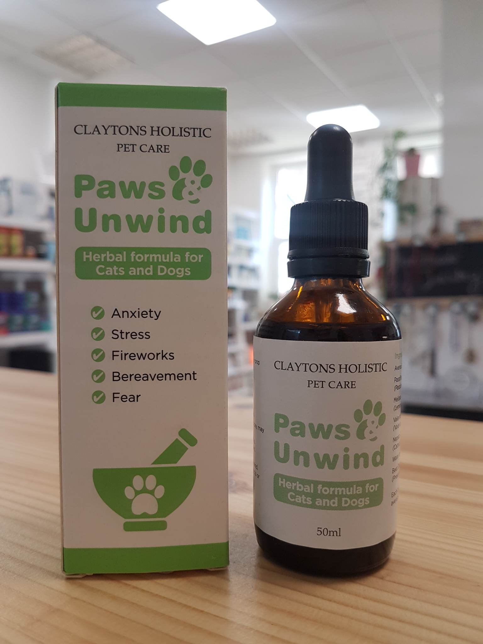 Paws Unwind Herbal Tincture for Cats & Dogs 50ml