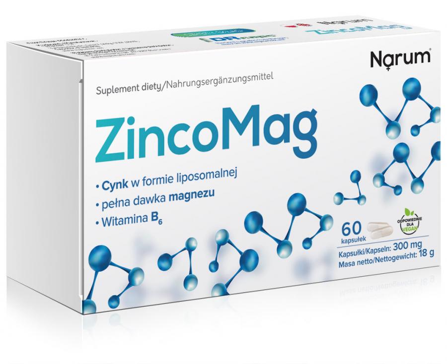Narum ZincoMag 60 capsules, zinc + magnesium + vitamin B6