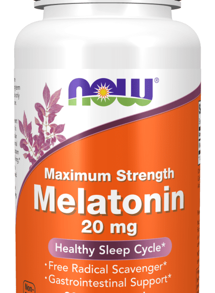 Melatonin NOW , Maximum Strength 20 mg Veg Capsules