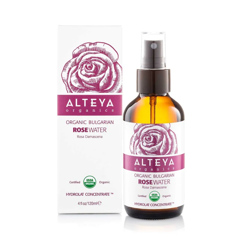 Alteya Organic Bulgarian Rose Water 120ml – Amber Glass Spray Bottle