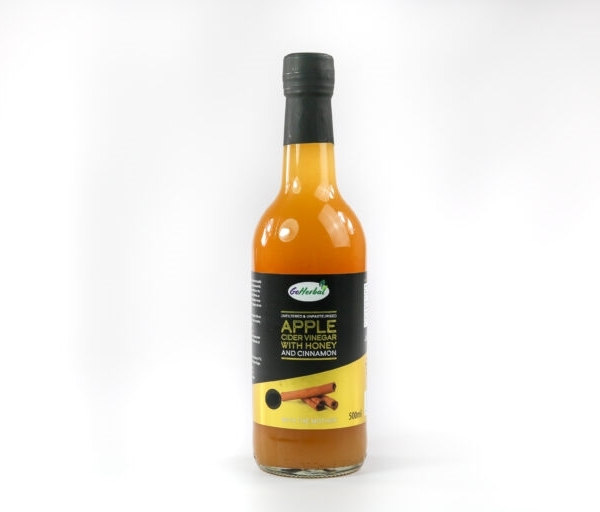 Natural Raw Apple Cider Vinegar with Cinnamon 500ml, GoHerbal