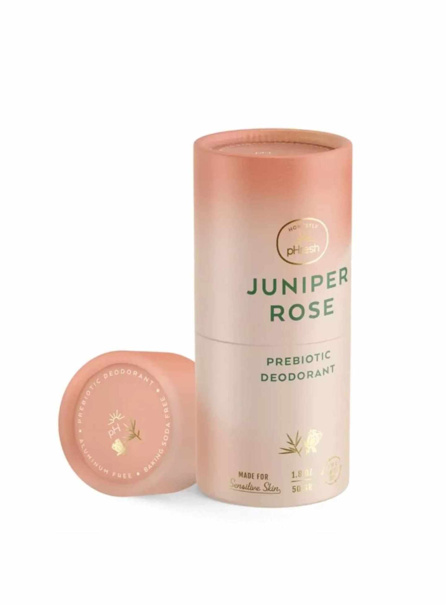 Unisex Prebiotic Deodorant Juniper Rose 50g Twist Up Box, Honestly pHresh