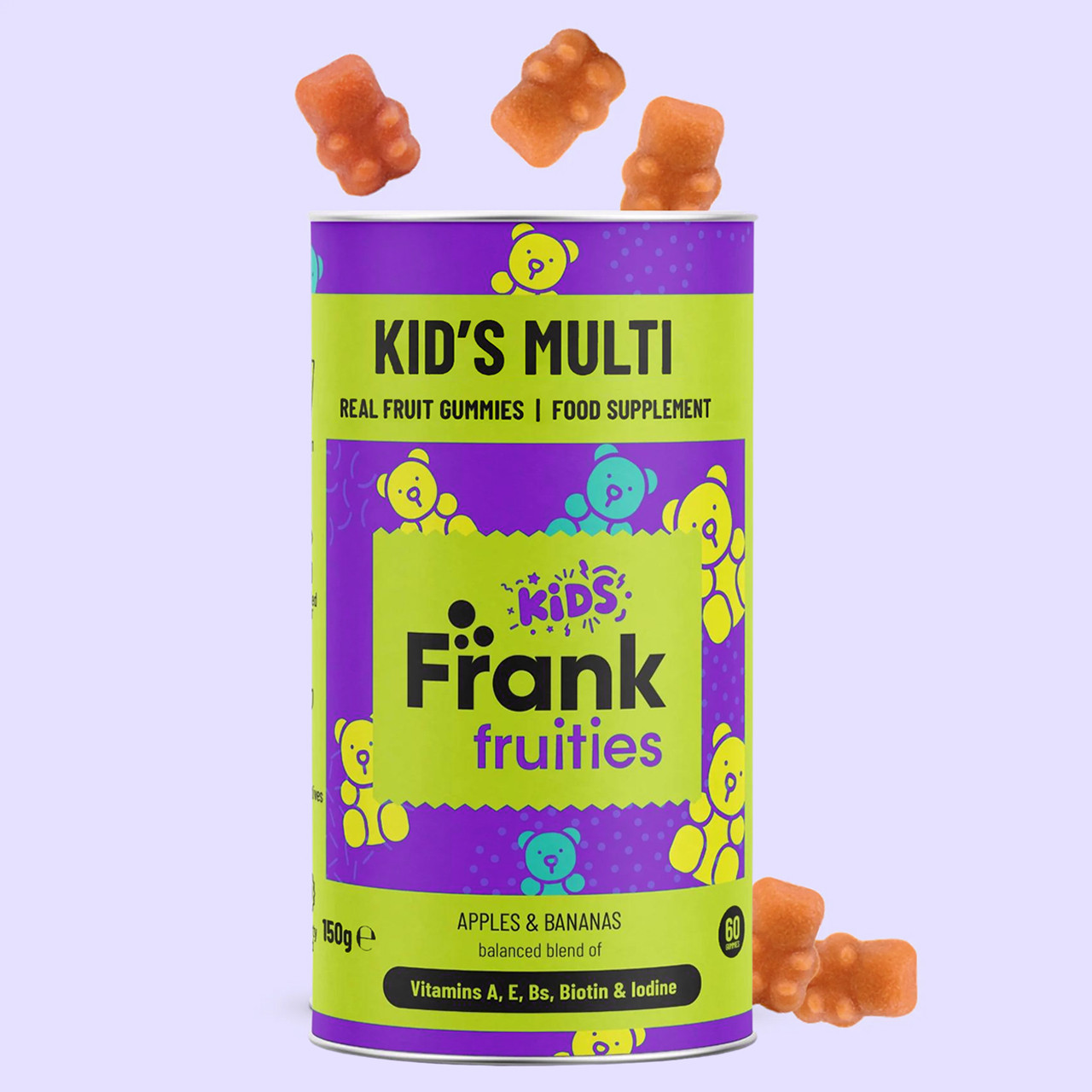 FRANK FRUITIES Kid’s Multi 60-Gummies  Suitable for Vegans