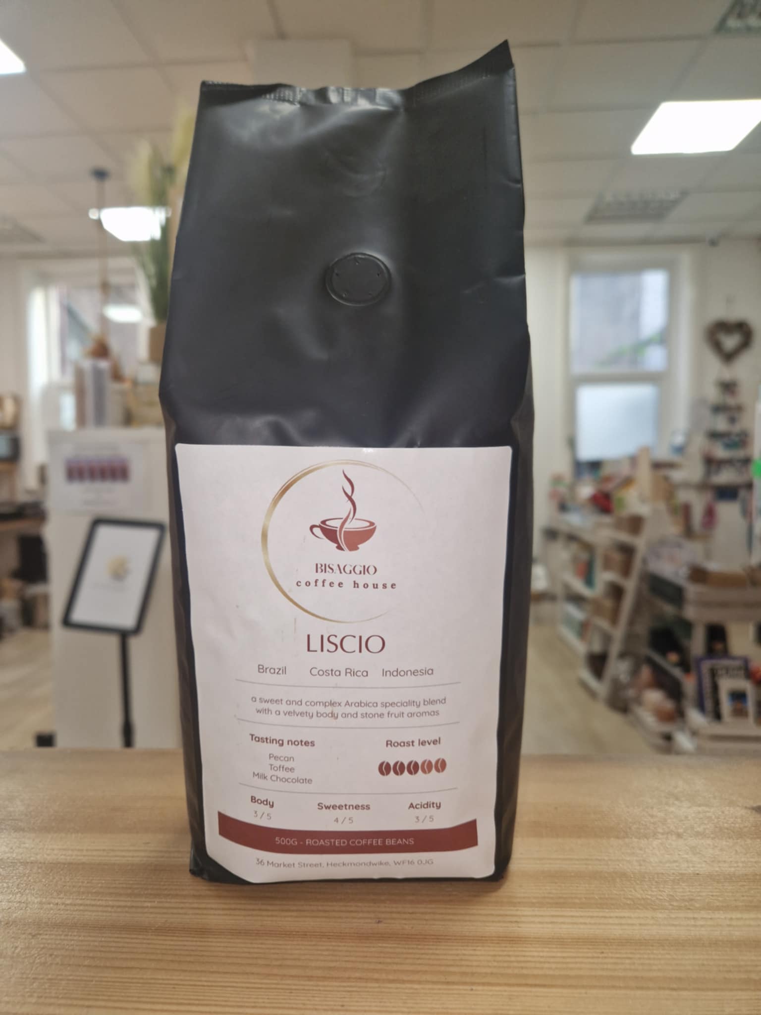 Bisaggio Coffee House, LISCIO Coffee Beans 500g