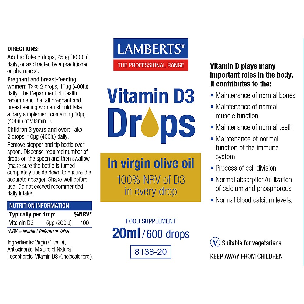 Vitamin D3 Drops Lamberts