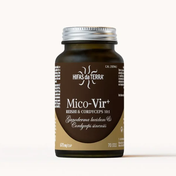 Mico-Vir+ Pure Extracts of Reishi and Cordyceps 70 capsules, Hifas da Terra